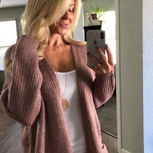 Women's Pink Cardigan Sweater